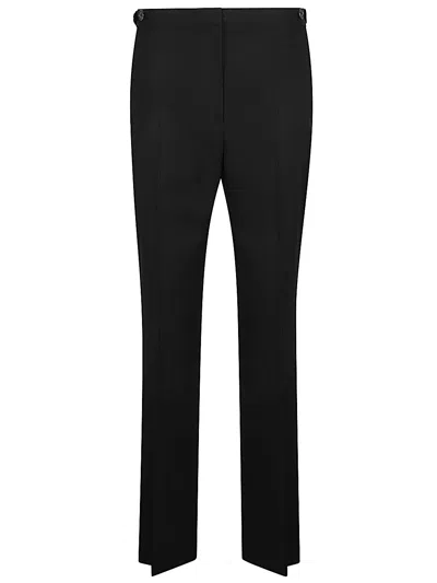 The Row Black Wool Straight Trousers