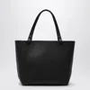 The Row Park Small Textured-leather Tote In Black