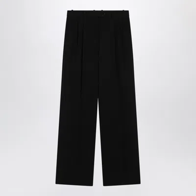 The Row Black Wool Trousers