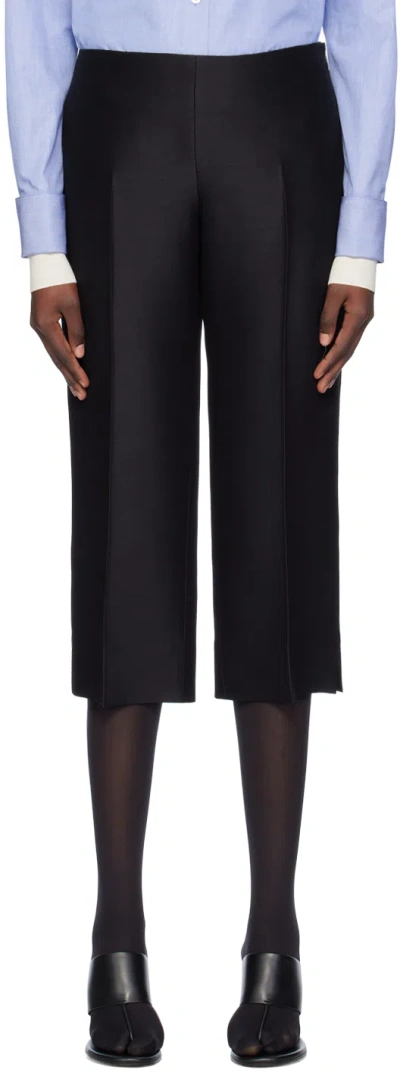 The Row Black Adelie Trousers In Blk Black