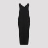 The Row Sleeveless Midi Dress With Viscose-polyester Blend In Black