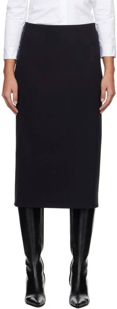 The Row Black Alumo Midi Skirt