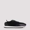 The Row Owen Leather-trimmed Sneakers In Black