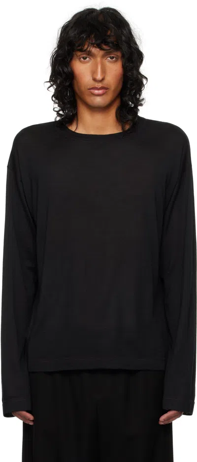 The Row Black Angelo T-shirt In Bce Black / Dark Cop