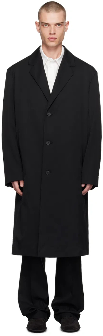 The Row Black Argo Coat In Blk Black