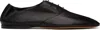 The Row 10mm Awar Leather Lace-up Shoes In Blk Black