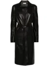The Row Brown Ryota Leather Coat In Black