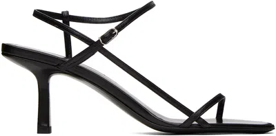 The Row Bare Black Leather Sandals
