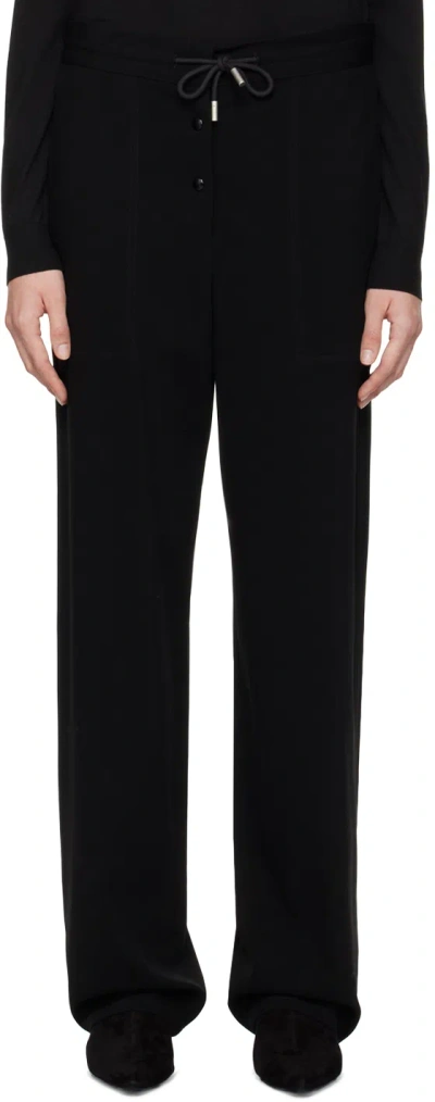 The Row Black Bonnette Trousers In Blk Black