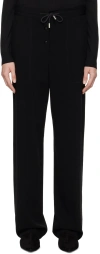The Row Bonnette Drawstring Wool-blend Straight-leg Pants In Blk Black