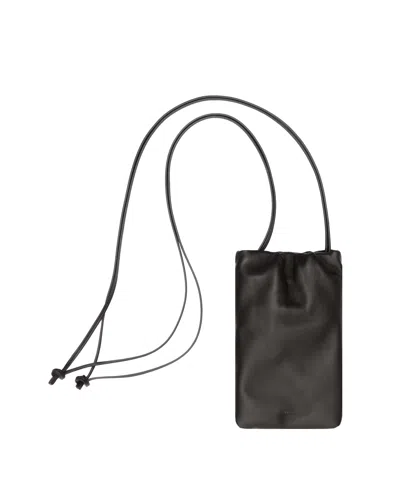 The Row Black Bruce Leather Phone Holder