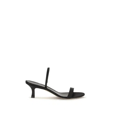 The Row Black Calf Leather Bos Taurus Stiletto Heel Women's Sandals