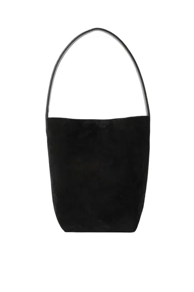 The Row Black Calf Leather Small Tote Bag