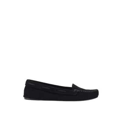 The Row Black Calfskin Moccassin