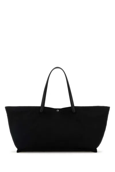 The Row Black Canvas Idaho Xl Shopping Bag In Blackans