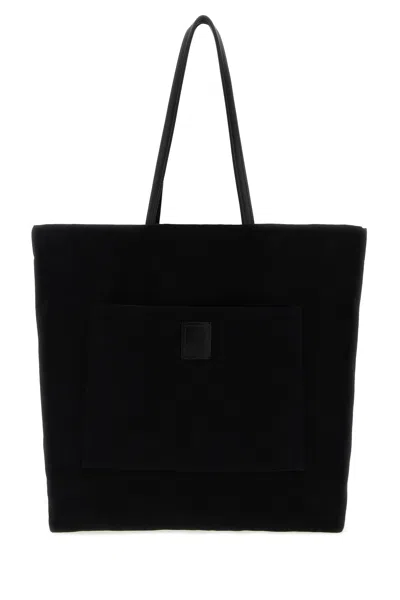 The Row Black Canvas Tori Shopping Bag