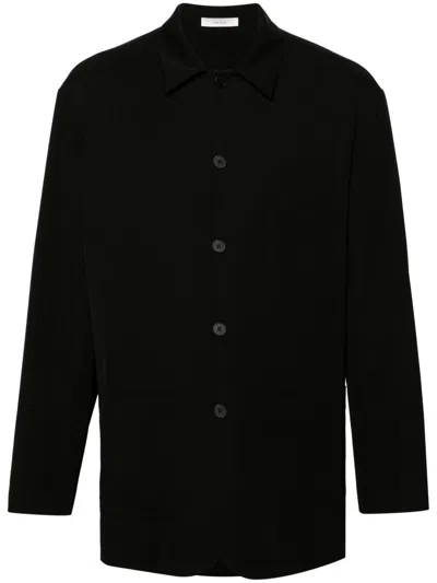 The Row Casey Wool Shirt In Black