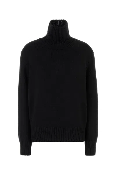 The Row Cashmere Blend Plira Turtleneck Sweater In Black