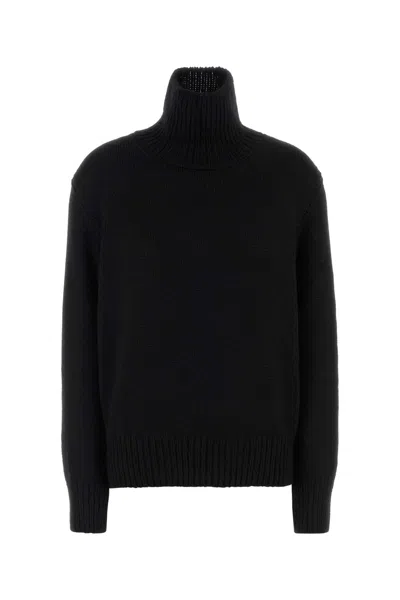 The Row Cashmere Blend Plira Turtleneck Sweater In Black