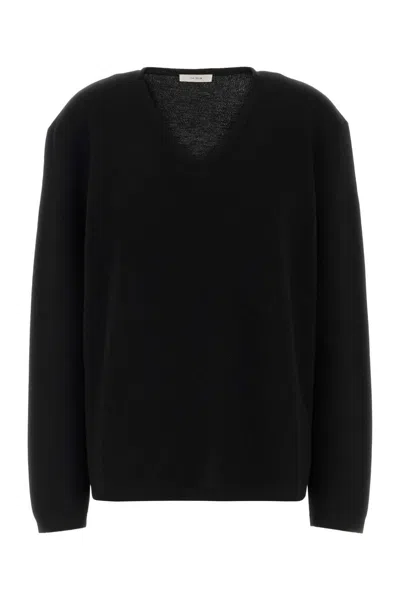 The Row Black Cashmere Oversize Purin Sweater