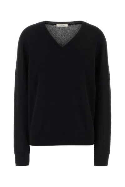 The Row Black Cashmere Phora Sweater