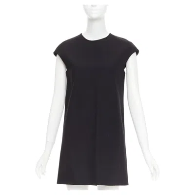 Pre-owned The Row Black Cotton Blend Cap Sleeve Round Neck Minimalist Shift Dress Us2 S