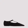 THE ROW BLACK CYD FLAT SUEDE LEATHER BALLERINAS