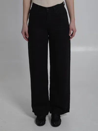 The Row Black Denim Eglitta Jeans In Metallic