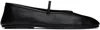 The Row Elastic Ballet Leather Ballets In Blk Black