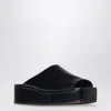 The Row Emi Glossed-leather Platform Slides
