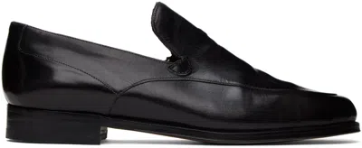 The Row Black Enzo Loafers