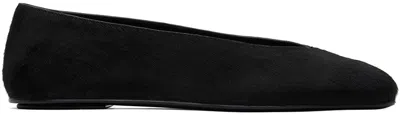 The Row Black Eva Two Ballerina Flats In Petrol
