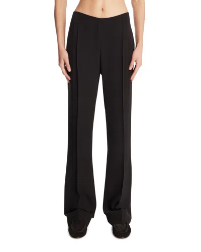 The Row Black Fabien Silk Trousers In Black Nero   #000000