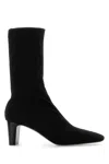 The Row Black Fabric Felice Ankle Boots In Black