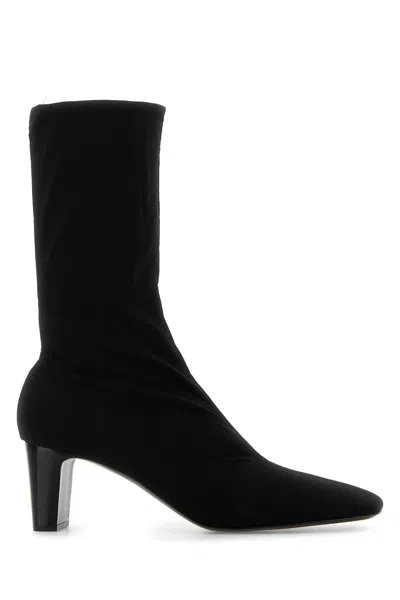 The Row Black Fabric Felice Ankle Boots