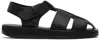 The Row Fisherman Leather Sandals In Black
