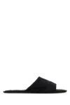 The Row Frances Slipper Open Toe Flats In Black