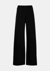 The Row Black High-waisted Wide-leg Trousers In Black