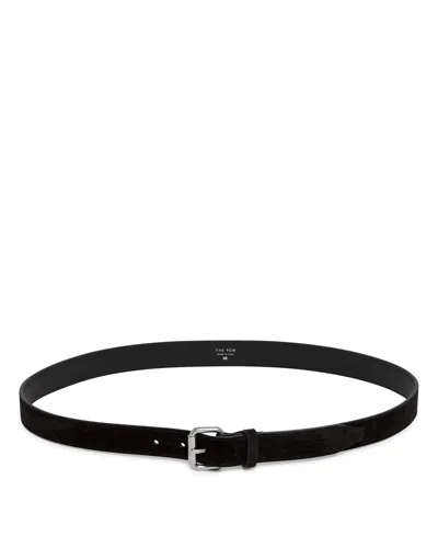 The Row Black Geo Suede Belt In Black Nero   #000000
