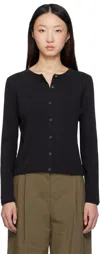 The Row Josette Silk Knit Cardigan In Black