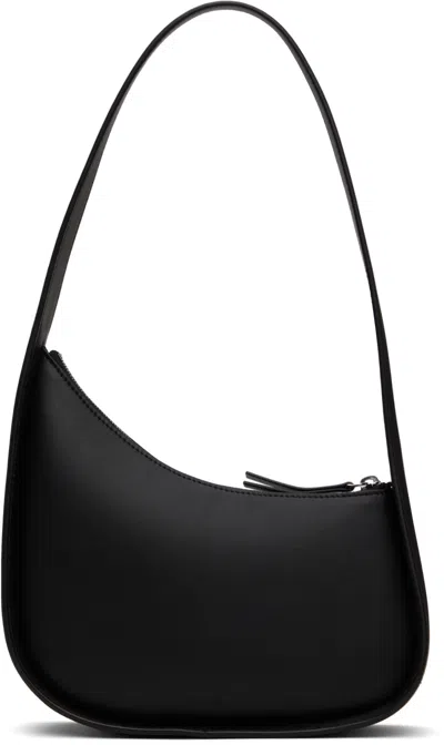 The Row Half Moon Black Leather Bag In Black Pld