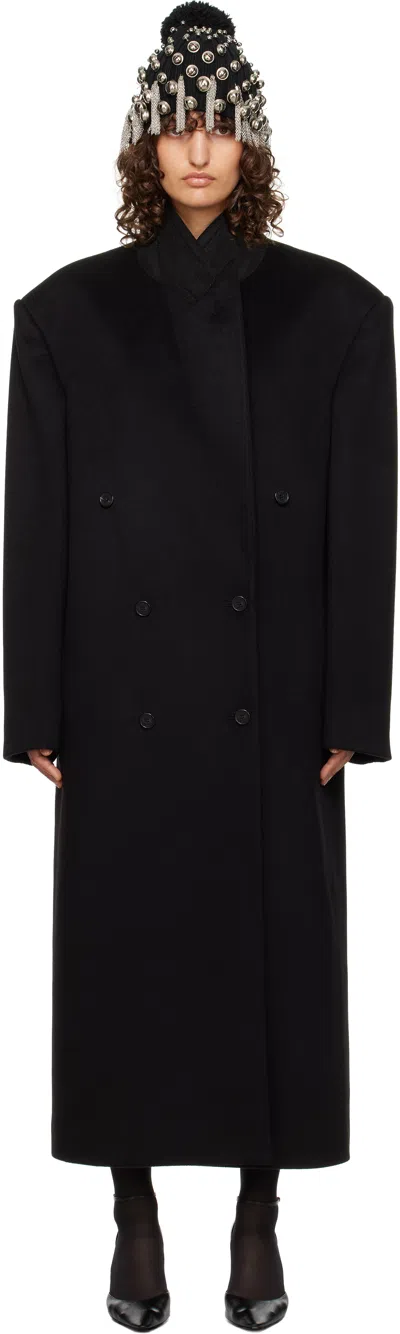 The Row Black Harisi Coat In Blk Black
