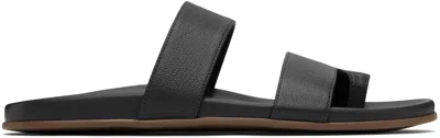 The Row Black Hugh Sandals In Blk Black