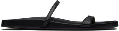 The Row Black Hugh Thin Strap Sandals