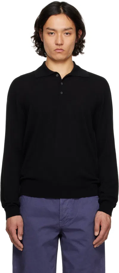 The Row Black Judi Polo In Blk Black
