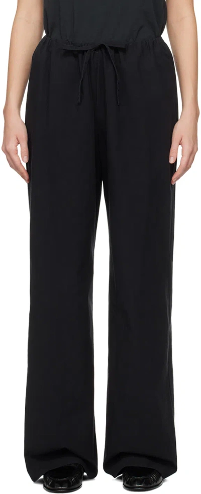 The Row Black Hubert Trousers In Blk Black