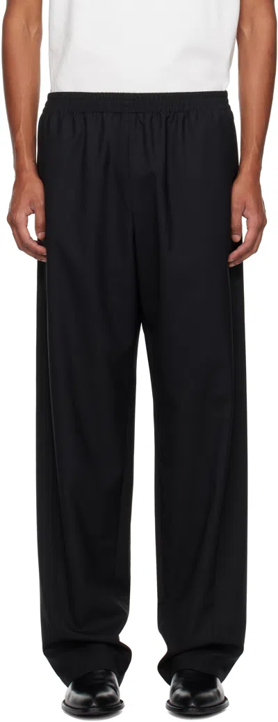 The Row Black Konan Trousers In Blk Black
