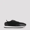 The Row Owen Leather-trimmed Sneakers In Black