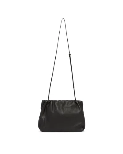 The Row Black Large Leather Bourse Pouch