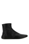 The Row Leather Ankle Boots Lined With Soft Shearling In Animal Print